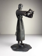 Vintage Brutalist sculpture "Monk With The Book" by Salvino Marsura, Italy 1970s