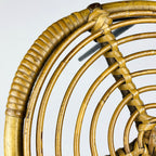 Vintage bamboo metal stool Italy 1950s MCM modern design