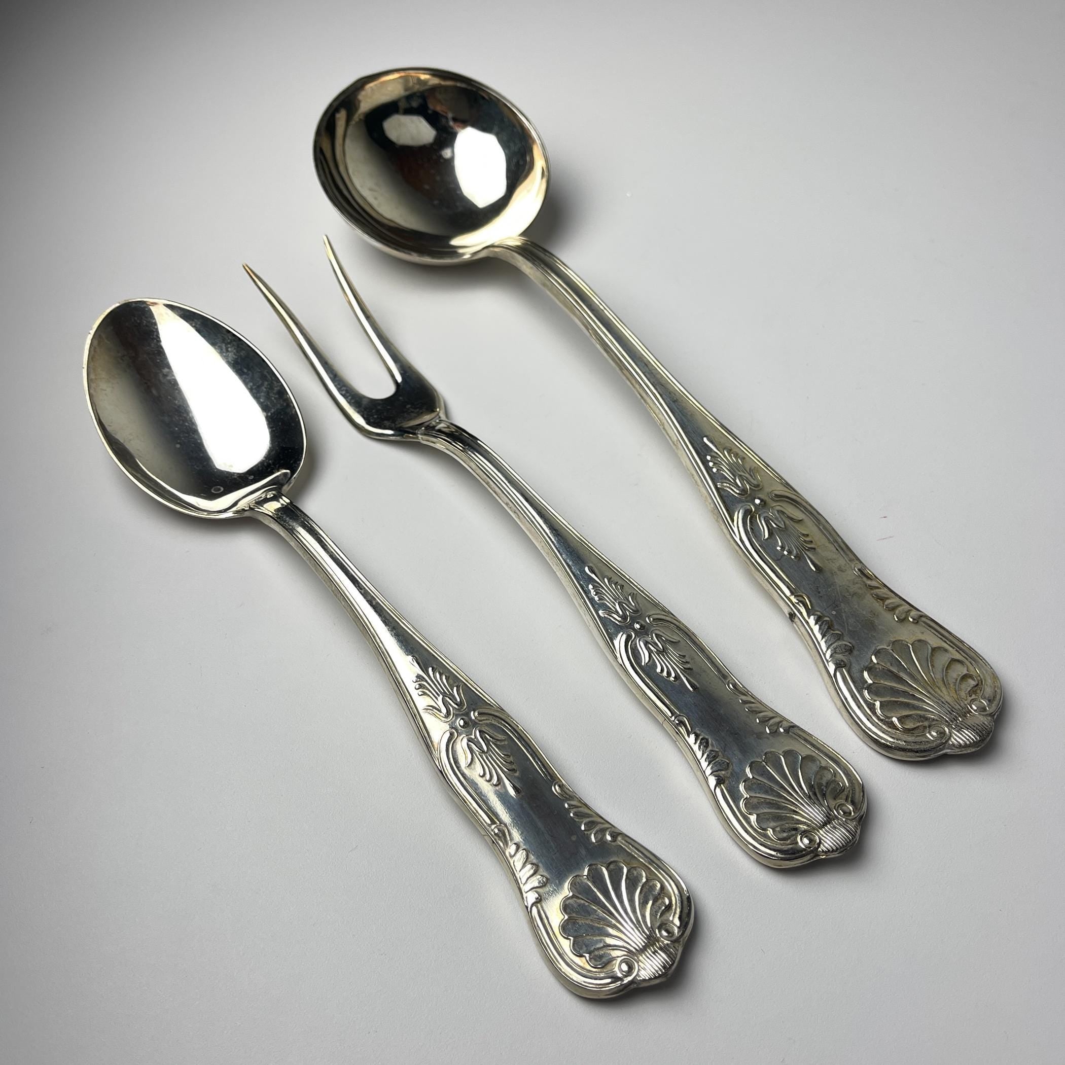 Vintage Silver Cutlery Set for 12 people, Italy, 1960s