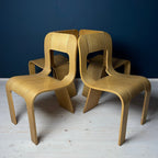 Mid-Century Plywood Dining Chairs Esse by Gigi Sabadin, Stilwood, Italy - Set of 4