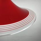Mid-century red plastic pendant lamp Albatros Meblo Yugoslavia 1970s Space age atomic