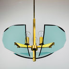 Vintage art glass pendant lamp by Fontana Arte, Italy 1950s, Art deco, MCM