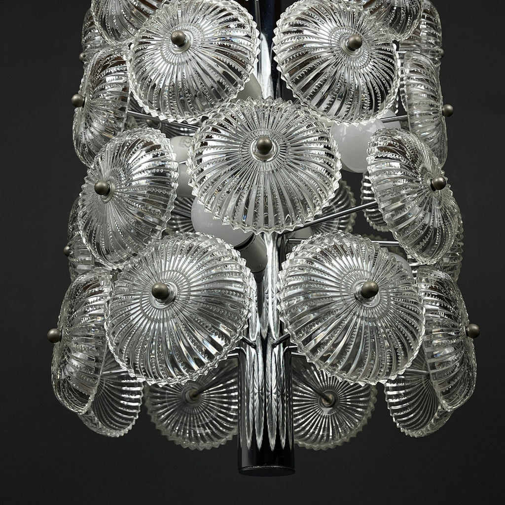 Vintage crystal chandelier Dandelion Italy 1960s mid-century modern italian lighting
