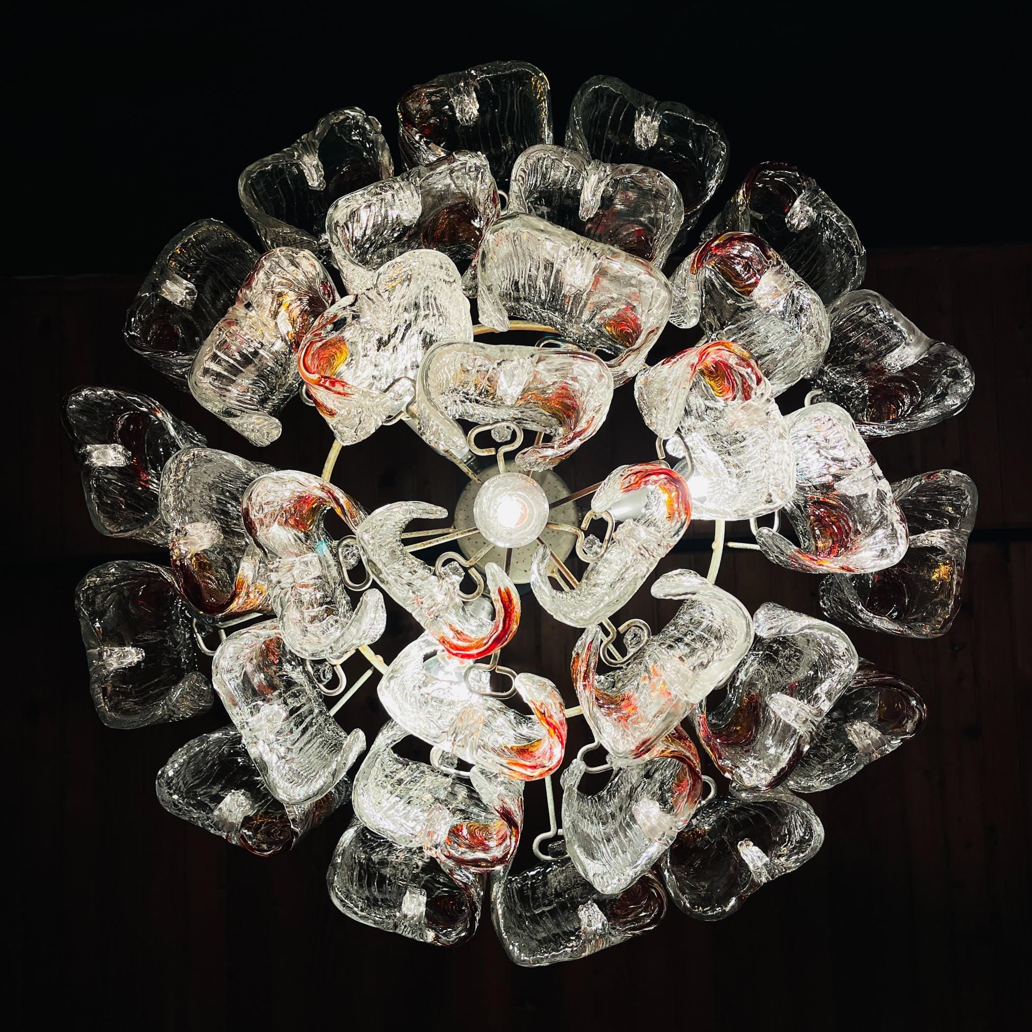 Murano glass chandelier by Mazzega, Italy, 1960s, Vintage home decor