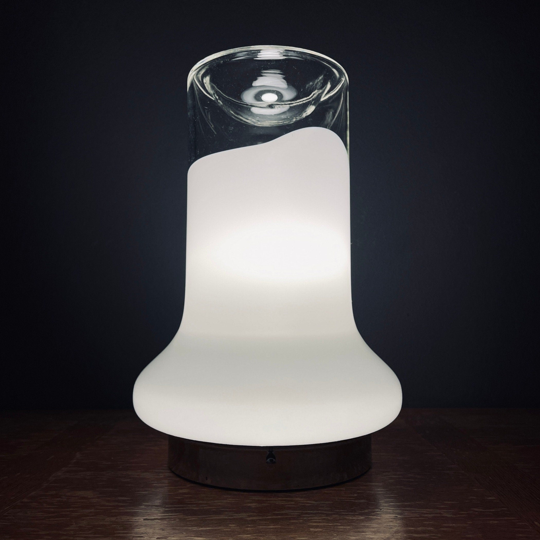 Vintage Murano Glass Table Lamp by Roberto Pamio for Leucos, Italy