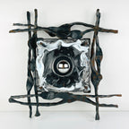 Large Iron Wall Lamp Brutalist, 1960s, Mid-Century Modern