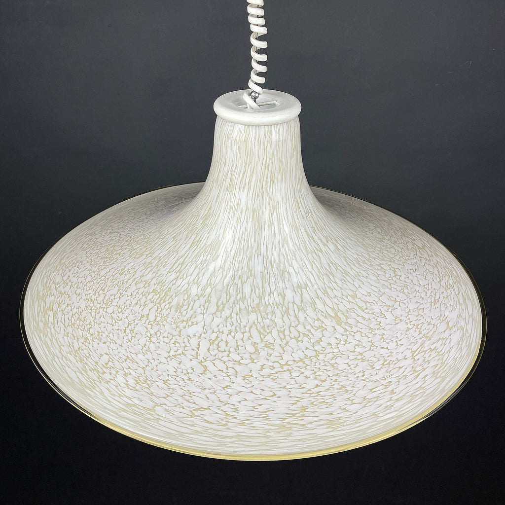 Mid-century beige murano glass pendant lamp Italy 1970s Handblown murano chandelier
