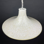 Mid-century beige murano glass pendant lamp Italy 1970s Handblown murano chandelier