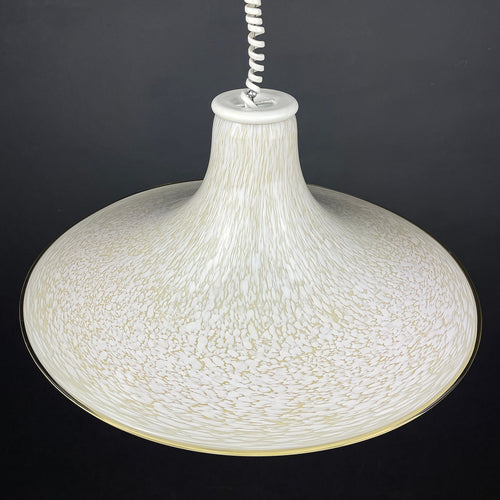 Mid-century beige murano glass pendant lamp Italy 1970s Handblown murano chandelier