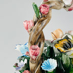 Vintage Capodimonte Ceramic Flower Basket by S. Rioleva, Italy 1960s