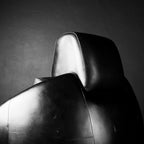 Brutalist black armchair by Boris Krstulović, Yugoslavia, Croatia, 1970s
