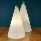 Pair of murano table lamps Cone Italy 1970s Italian Modern Mid-century home decor