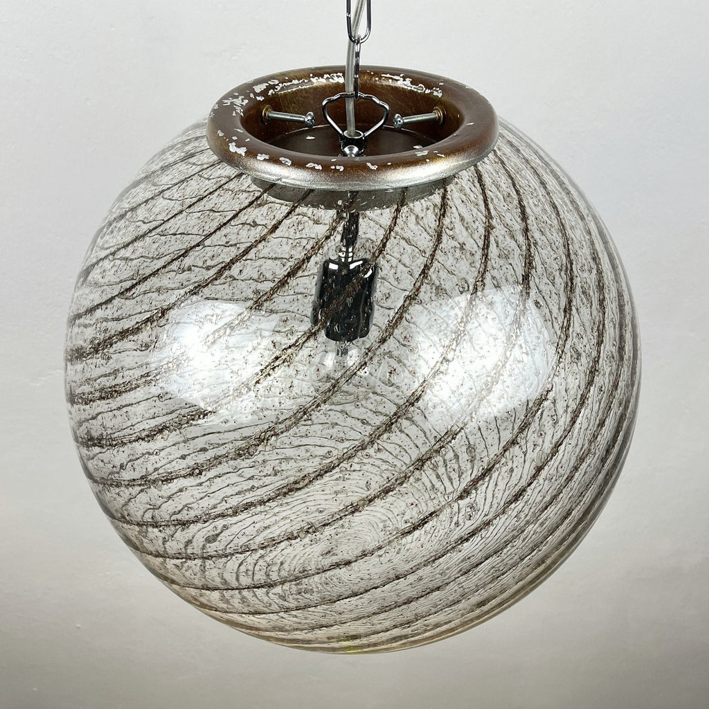 Vintage La Murrina Swirled Murano Glass Pendant Lamp - 1970s Italian Lighting