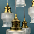 Mid-century cascade glass chandelier Italy 1970s Space Age Sputnik Vintage Pendant Light