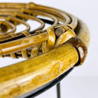 Vintage bamboo metal stool Italy 1950s MCM modern design