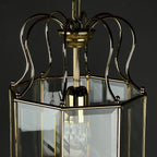 Vintage pendant lamp Italy '70s Brass Polished Glass Retro lighting Mid-century Italian modern