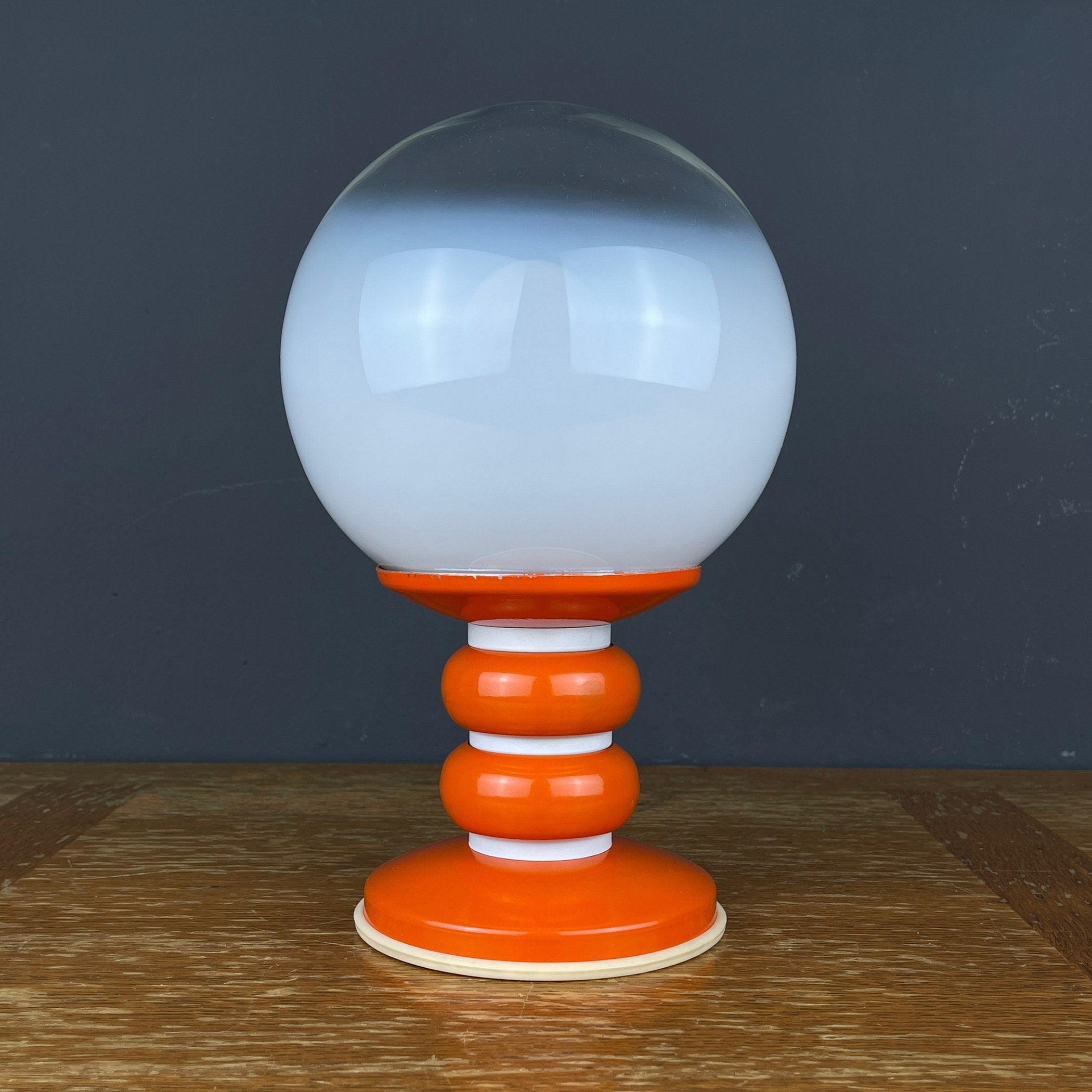 Vintage Opaline Glass Table Lamp: Italian Mid-Century Modern Lighting