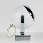 Mid-century white wall lamp Eyeball Italy 1960s Retro lighting Space Age Atomic