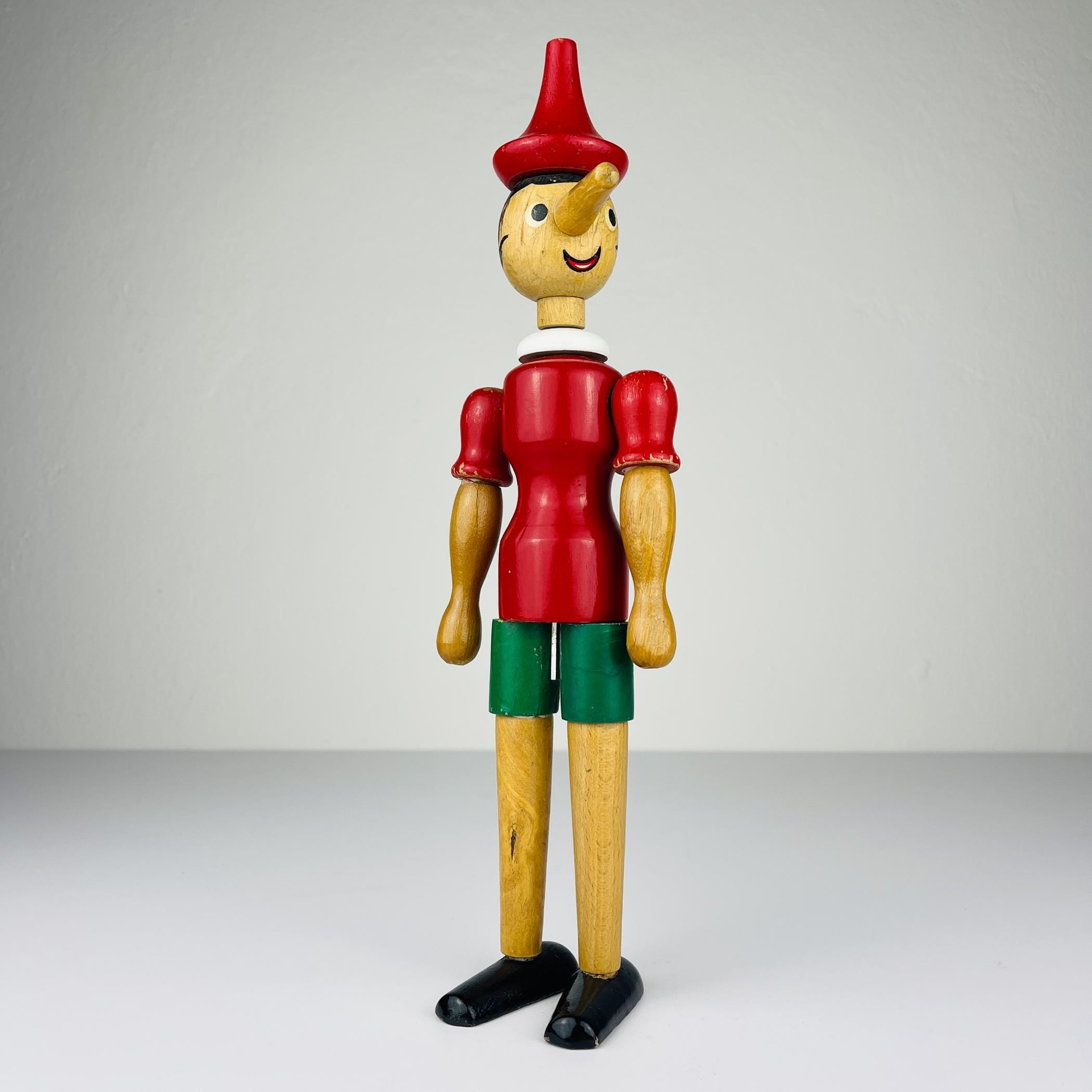 Vintage wooden toy Pinocchio, Italy, 1960s, Vintage home decor