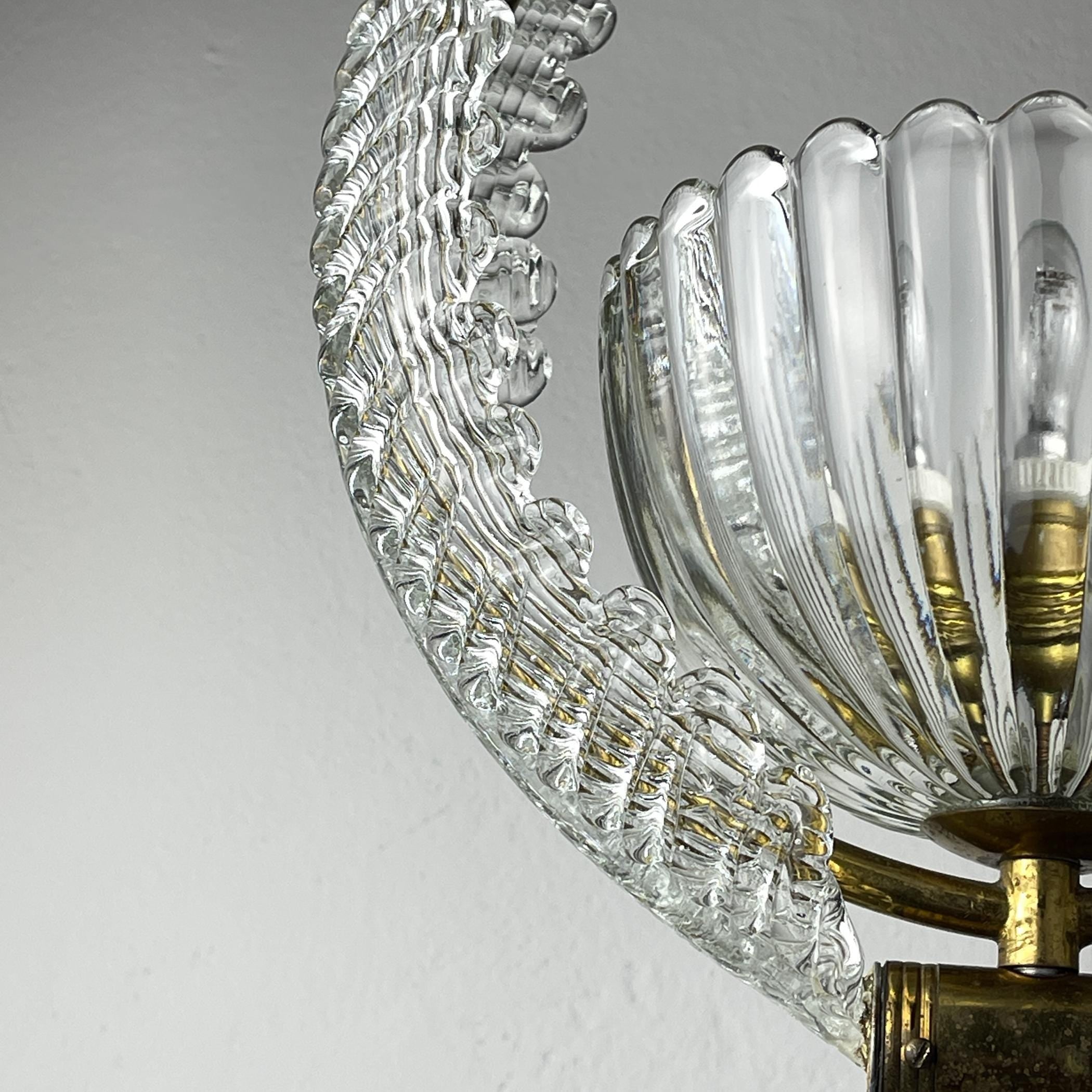 Murano chandelier by Ercole Barovier Barovier & Toso, Italy 1930s