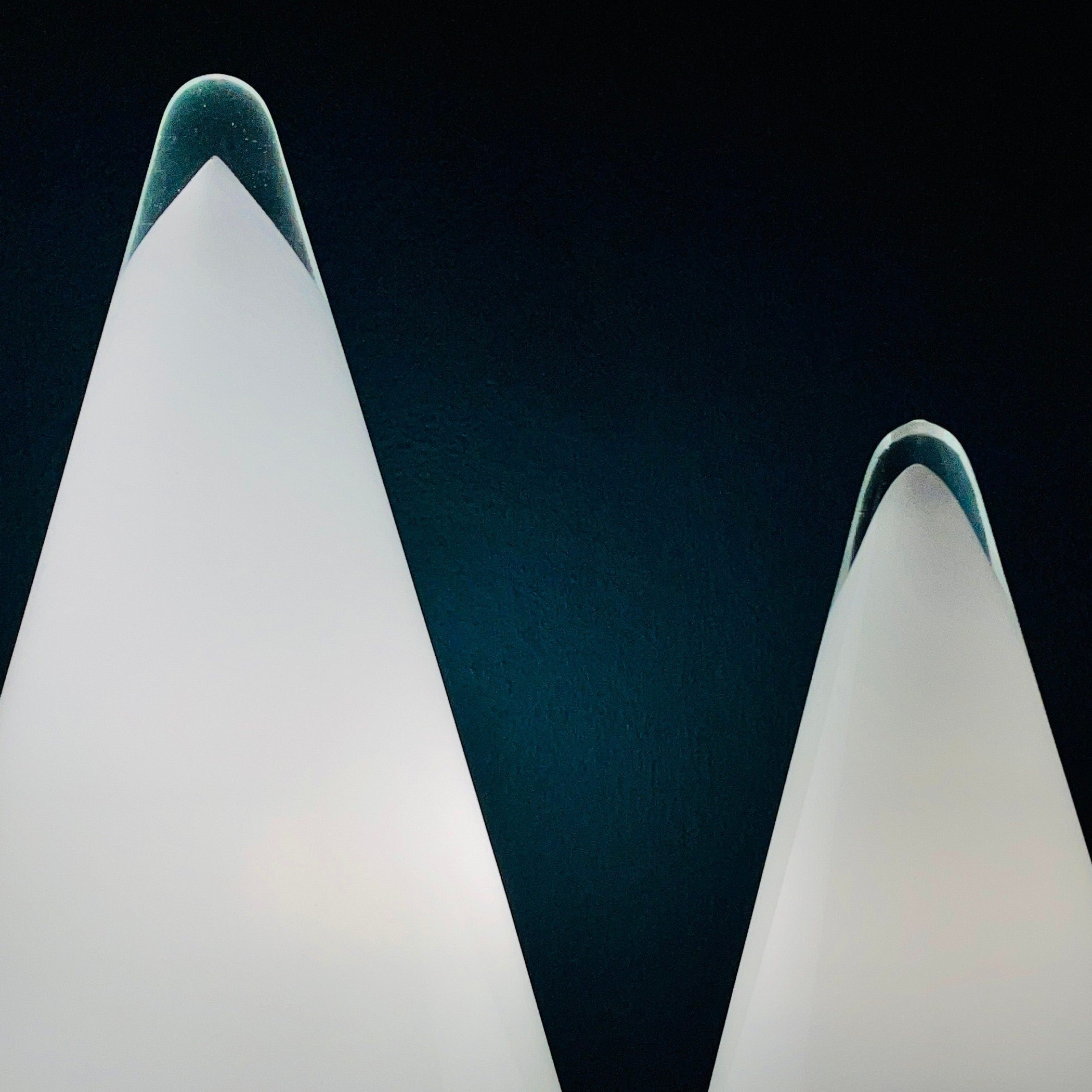 Pair of murano table lamps Cone Italy 1970s Italian Modern Mid-century home decor