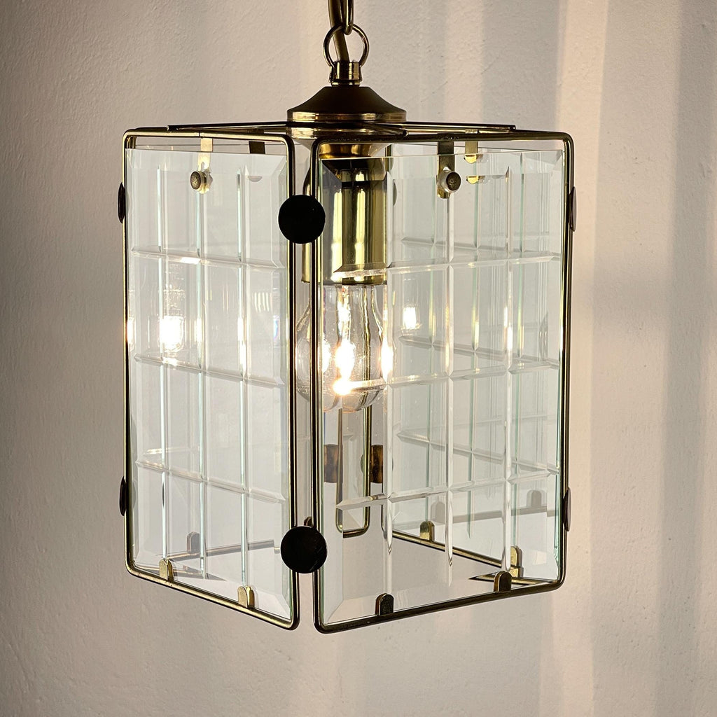 Vintage brass pendant lamp, Italy, 1970s, Mid-century Italian modern