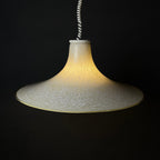 Mid-century beige murano glass pendant lamp Italy 1970s Handblown murano chandelier