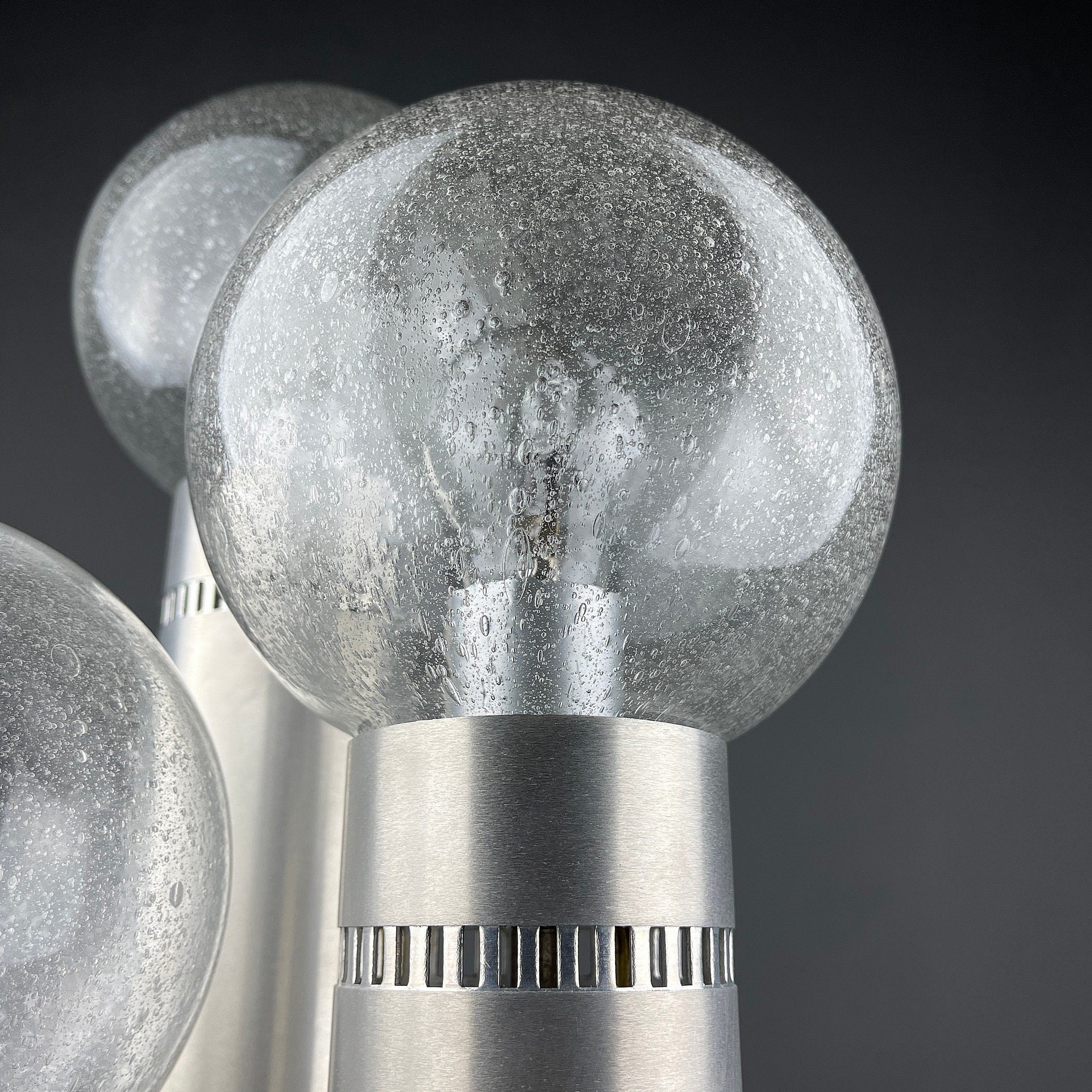 Vintage Italian Brushed Aluminum Floor Lamp: MCM Space Age Lighting