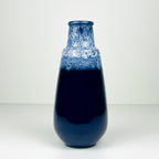 Vintage blue ceramic vase Lava by Jasba, West Germany, 1960s