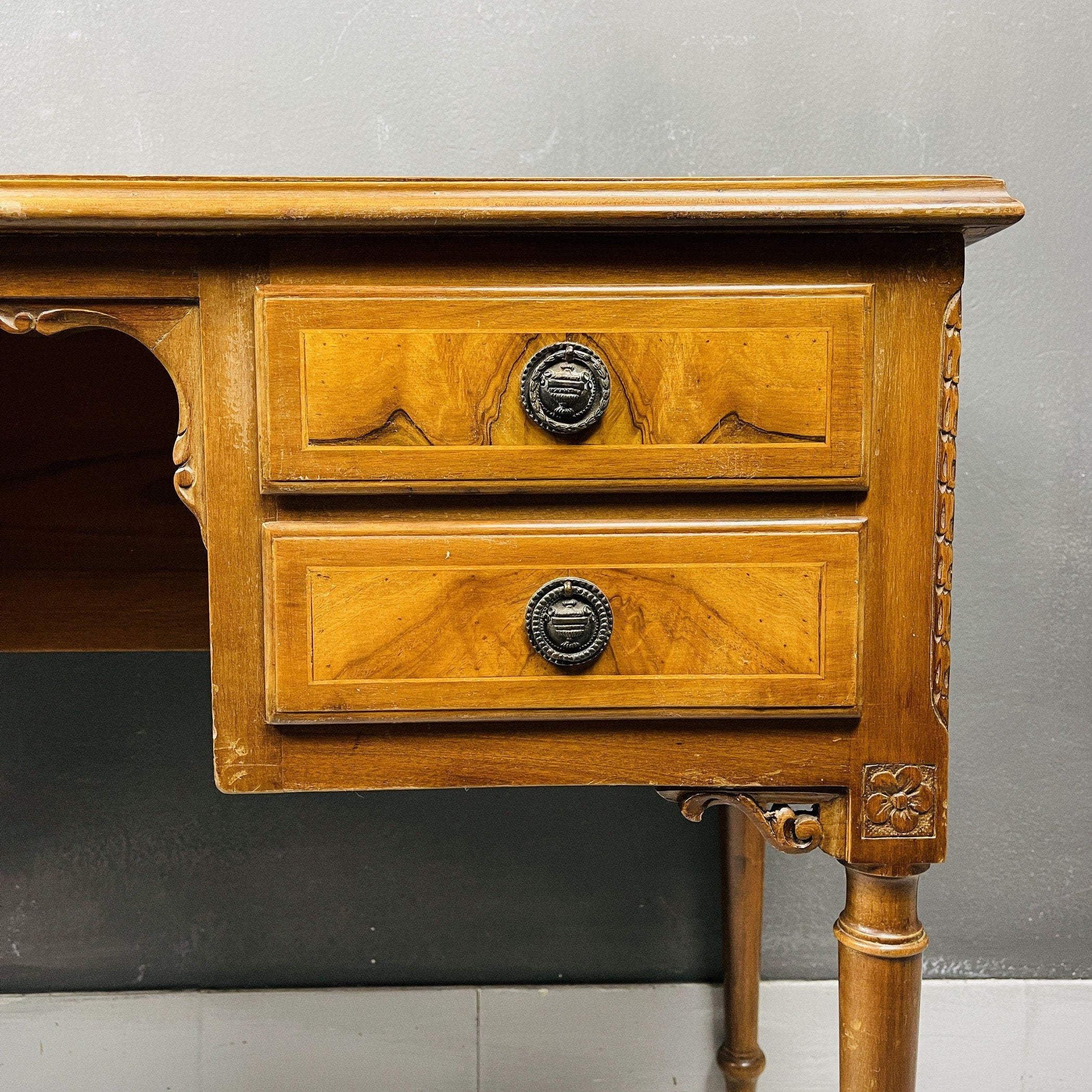 Vintage wood sideboard Italy 1950s  venetian wooden console table