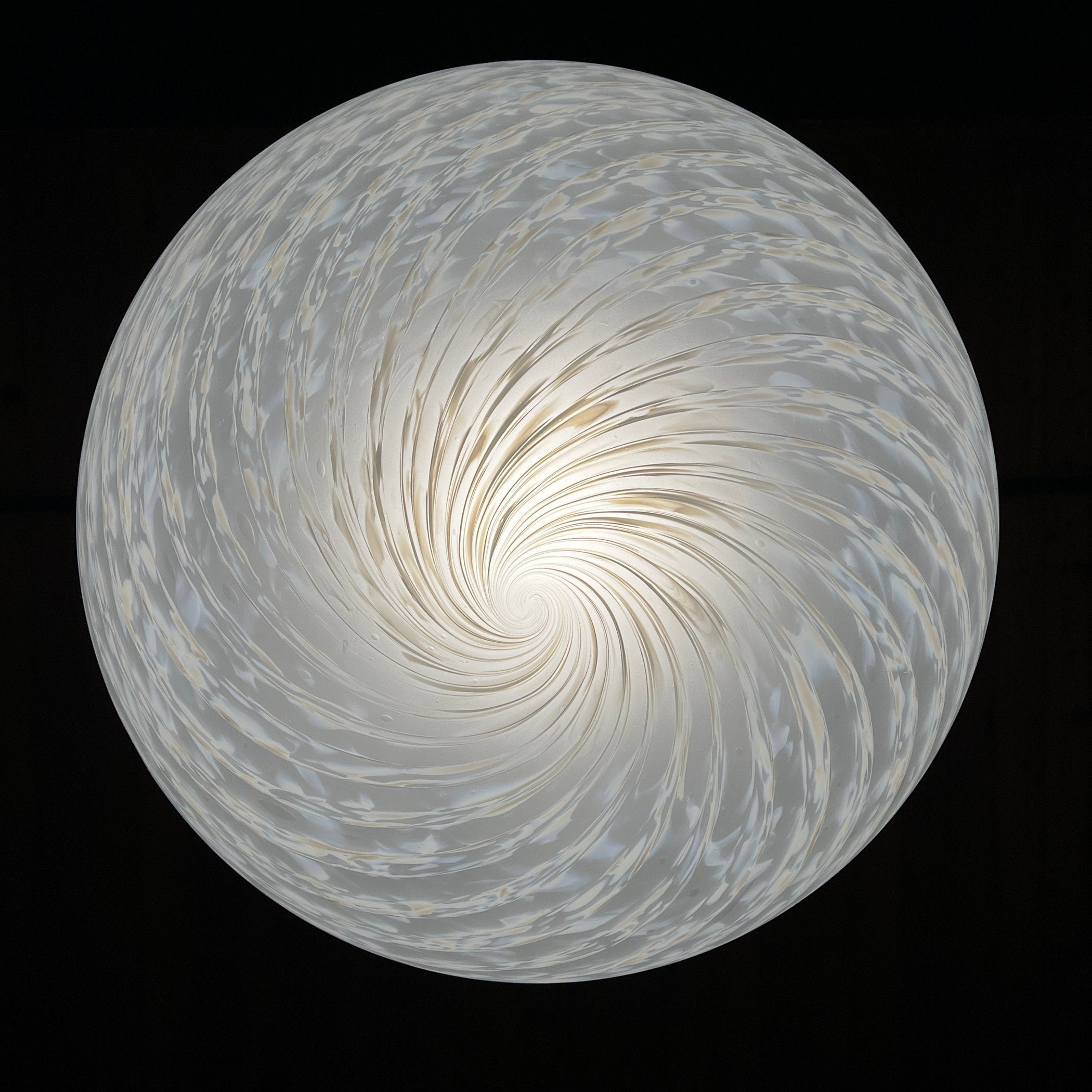 Large swirl murano glass pendant lamp Vetri Murano Italy 1970s