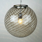 Vintage La Murrina Swirled Murano Glass Pendant Lamp - 1970s Italian Lighting