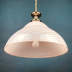 Vintage Murano Glass Pendant Lamp: Swirl Italian Lighting, 1970s