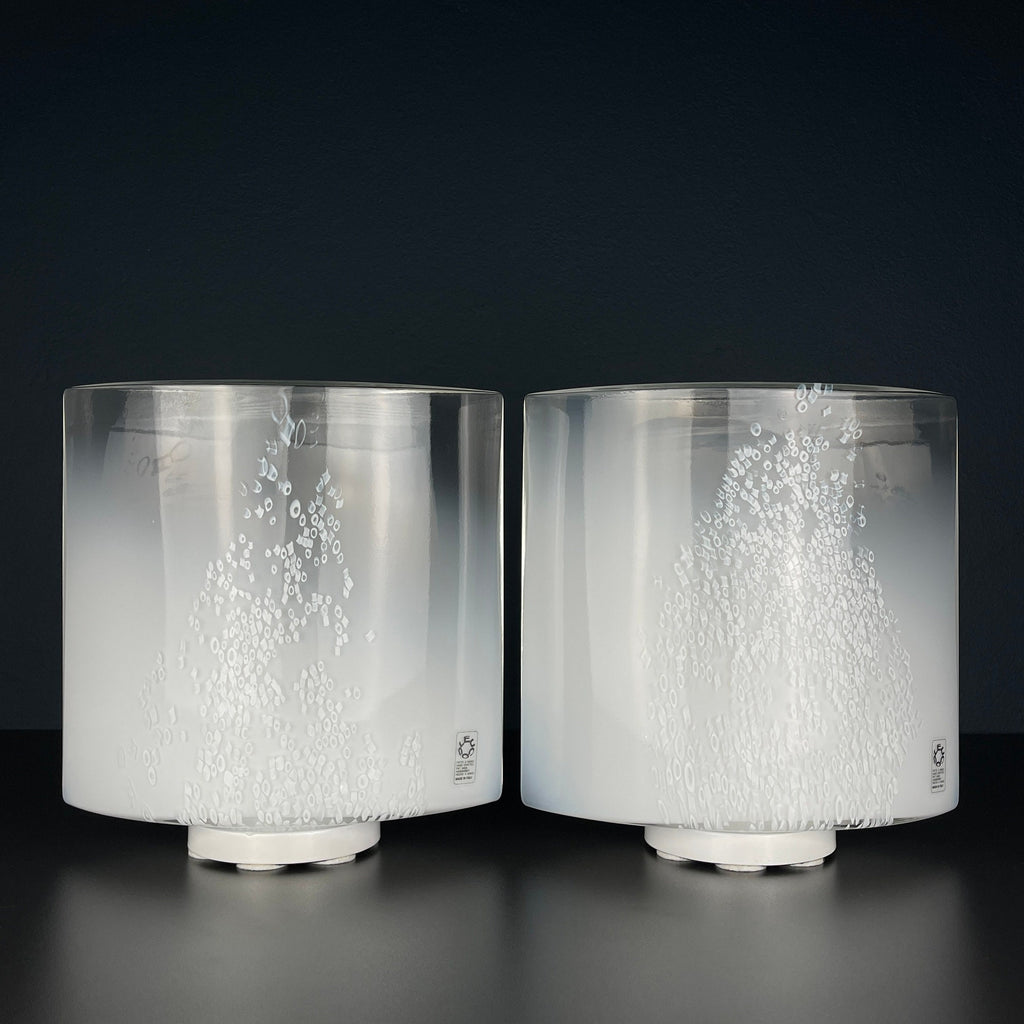 Pair of murano table lamps Idra by Rosanna Tosa for Leucos, Italy 1980s