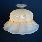 Vintage Murano Glass Pendant Lamp: Bonnet Hat, Italian Mid-Century Lighting