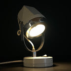 Mid-century white desk lamp, Italy 1960s, Retro lighting Space Age Atomic