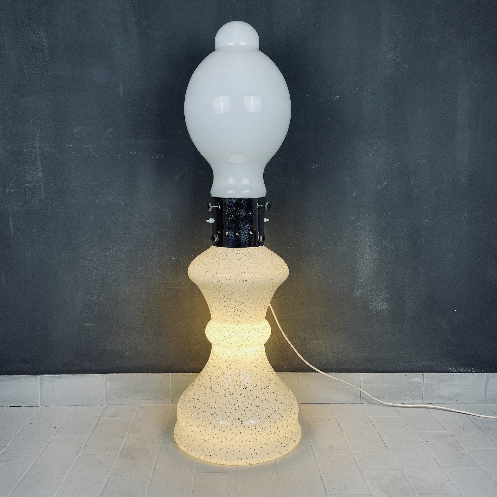 Vintage Murano Glass Floor Lamp: BIRILLO by Carlo Nason, 1960s Italian Design