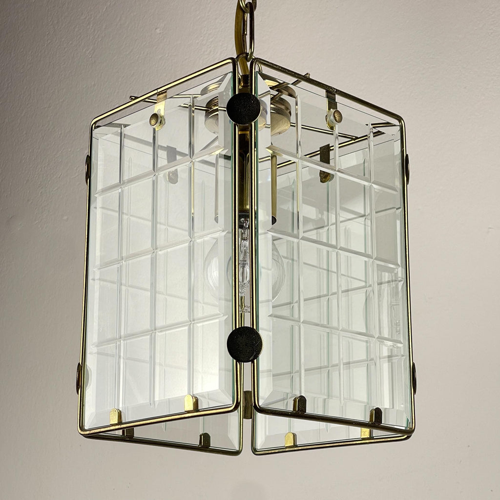 Vintage brass pendant lamp, Italy, 1970s, Mid-century Italian modern