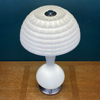 Large white Murano table lamp Mushroom Italy 1970s Mid-century italian modern