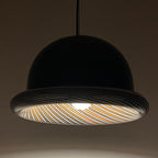 Vintage Murano black pendant lamp, Italy 1960s
