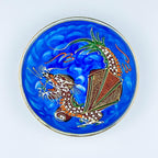 Vintage Japanese Lithophane Geisha porcelain coffee set Blue Dragon, 1950s