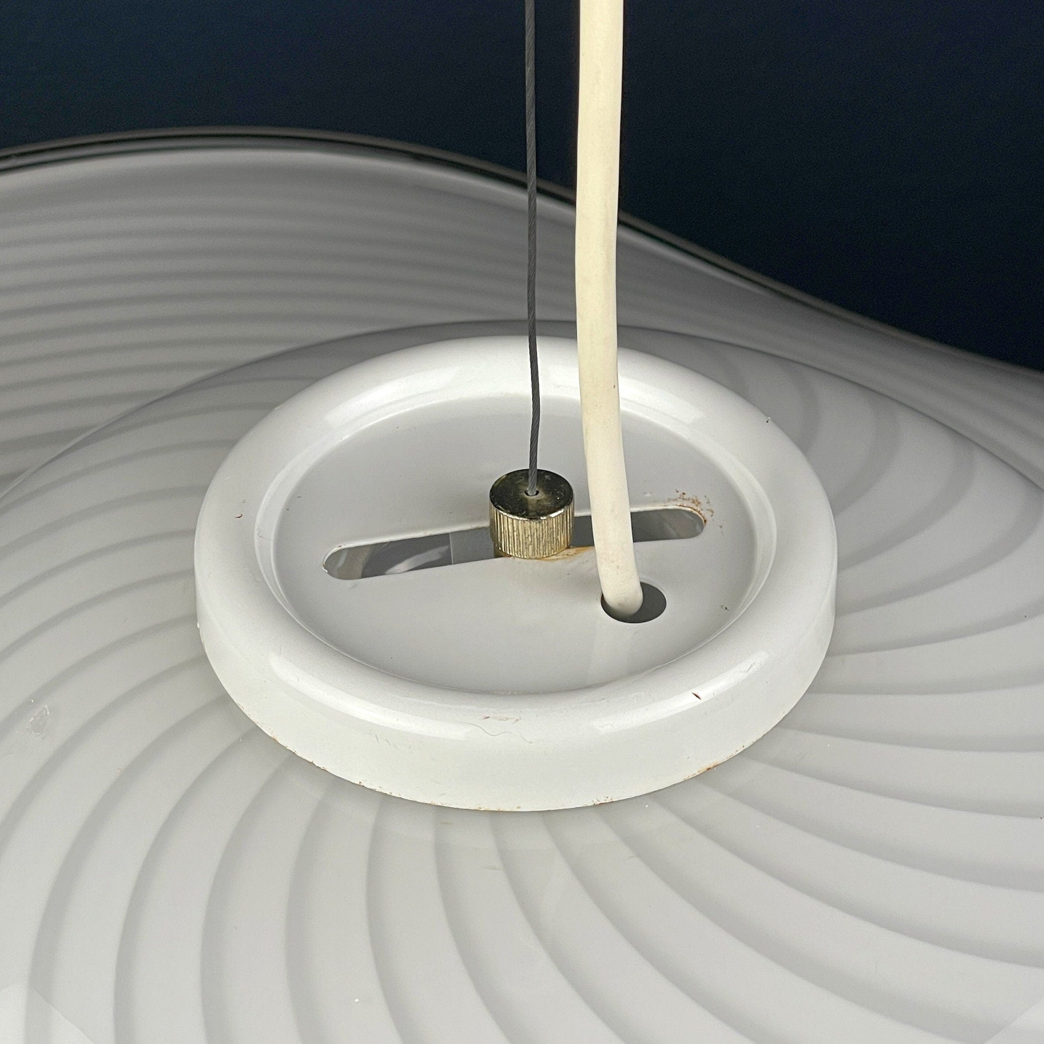 Vintage Swirl Murano Glass Chandelier - Italian Mid-Century Lighting