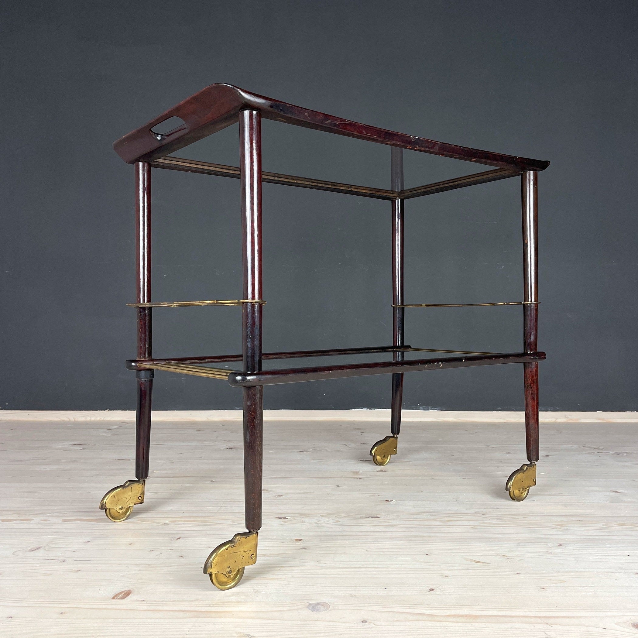Ico Parisi Mid-Century Modern Bar Cart Trolley: Italian Design