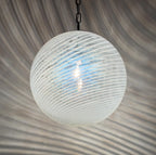 Vintage swirl murano pendant lamp, Italy 1970s