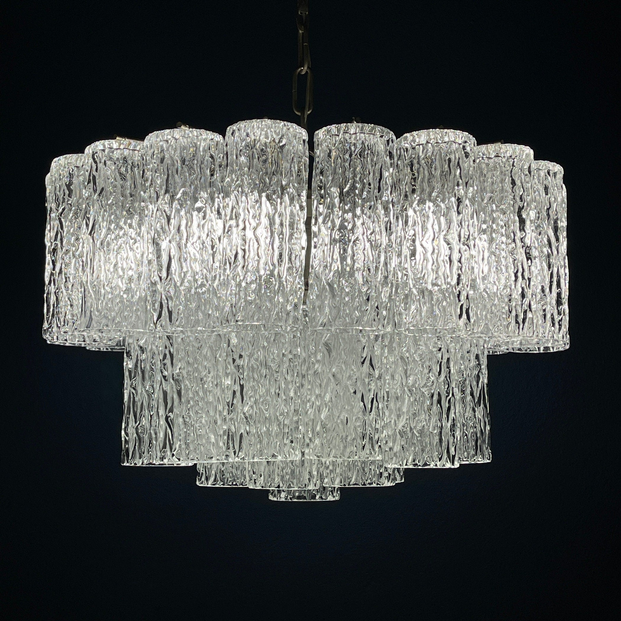 Mid-century murano glass chandelier Tronchi by Toni Zuccheri for Venini Italy 1960s