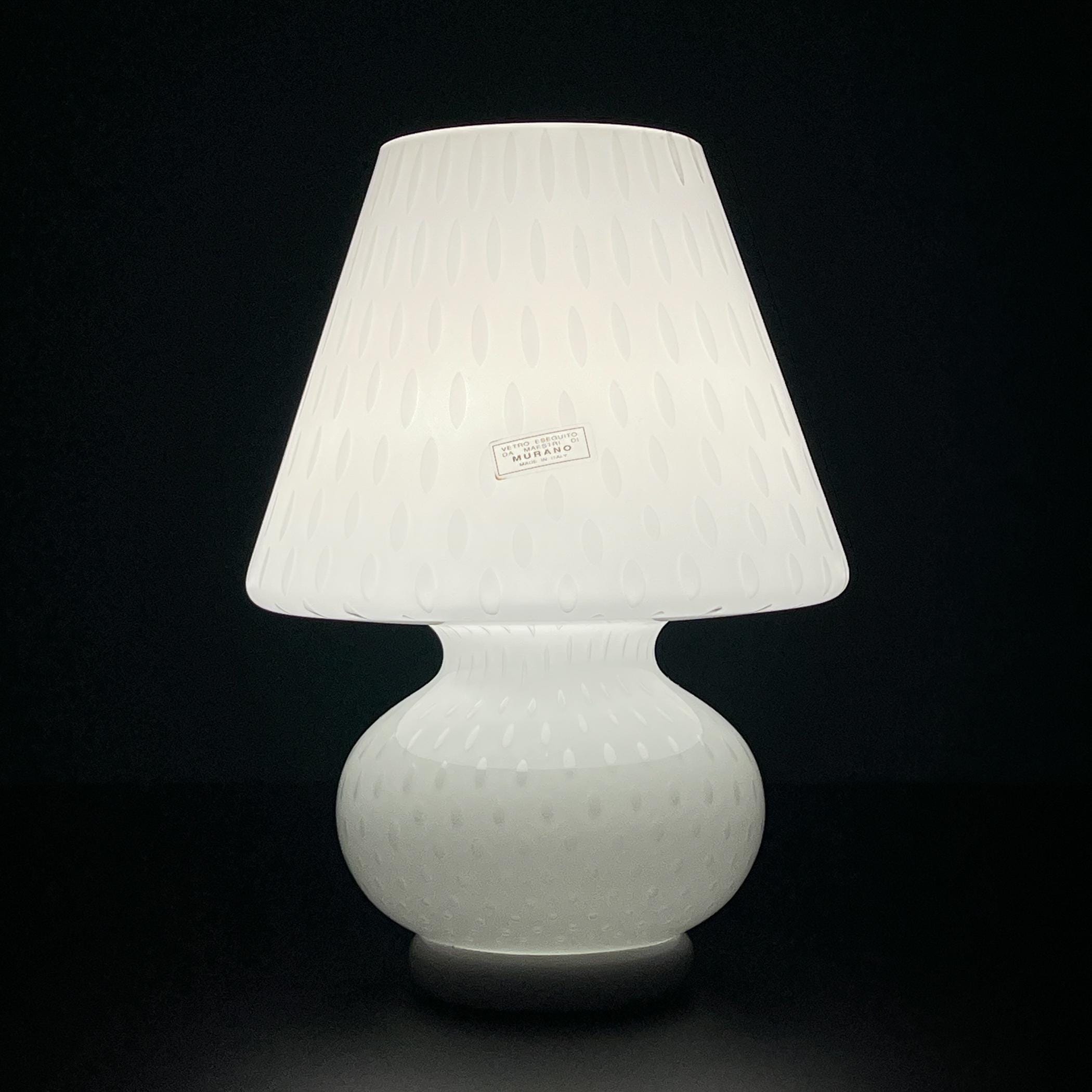 Original Murano Glass Table Lamp Mushroom, Italy 1990s, Vintage home decor