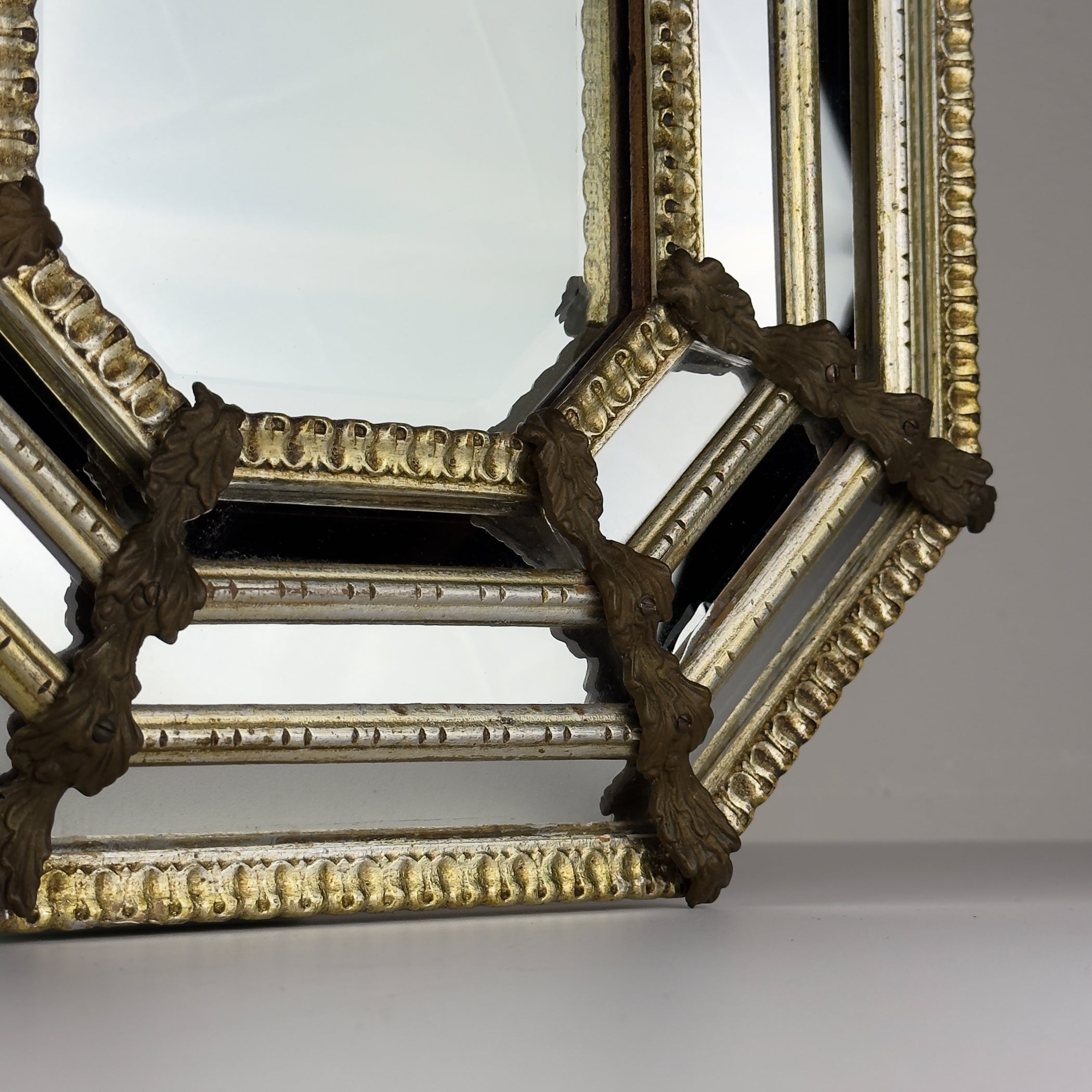 Vintage Octagonal Murano Mirror, Italy 1950s