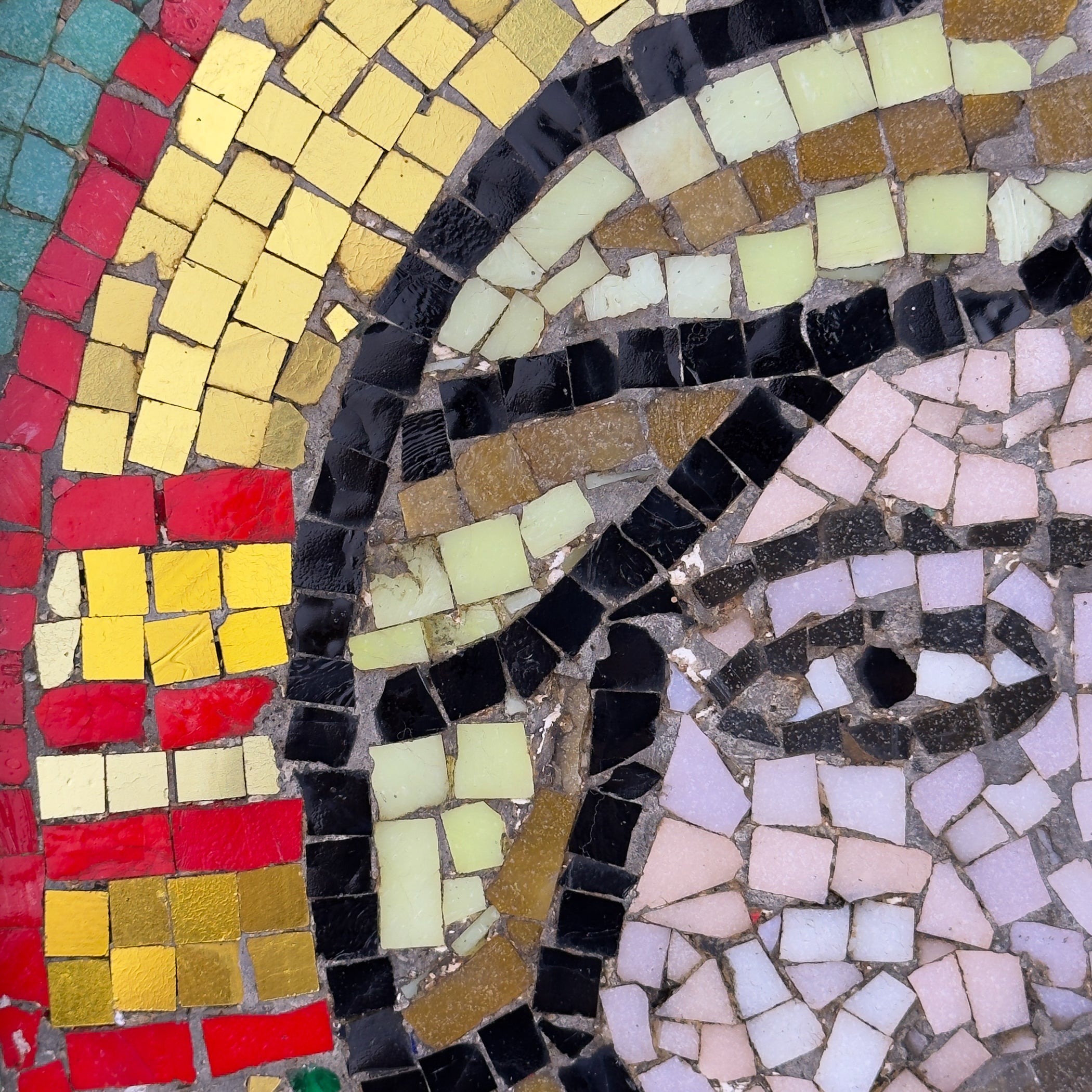 Italian Glass Smalti Mosaic – Christ Pantocrator Icon, Mid-20th Century