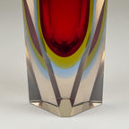 Sommerso red Murano glass vase, style Flavio Poli, Italy 1970s