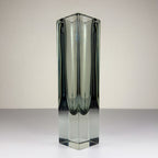 Sommerso gray Murano glass vase, style Flavio Poli, Italy 1970s